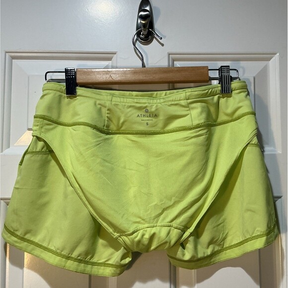 Athleta Running Free Athletic Speed Run Shorts Lined Neon Yellow Size Small - Picture 5 of 5